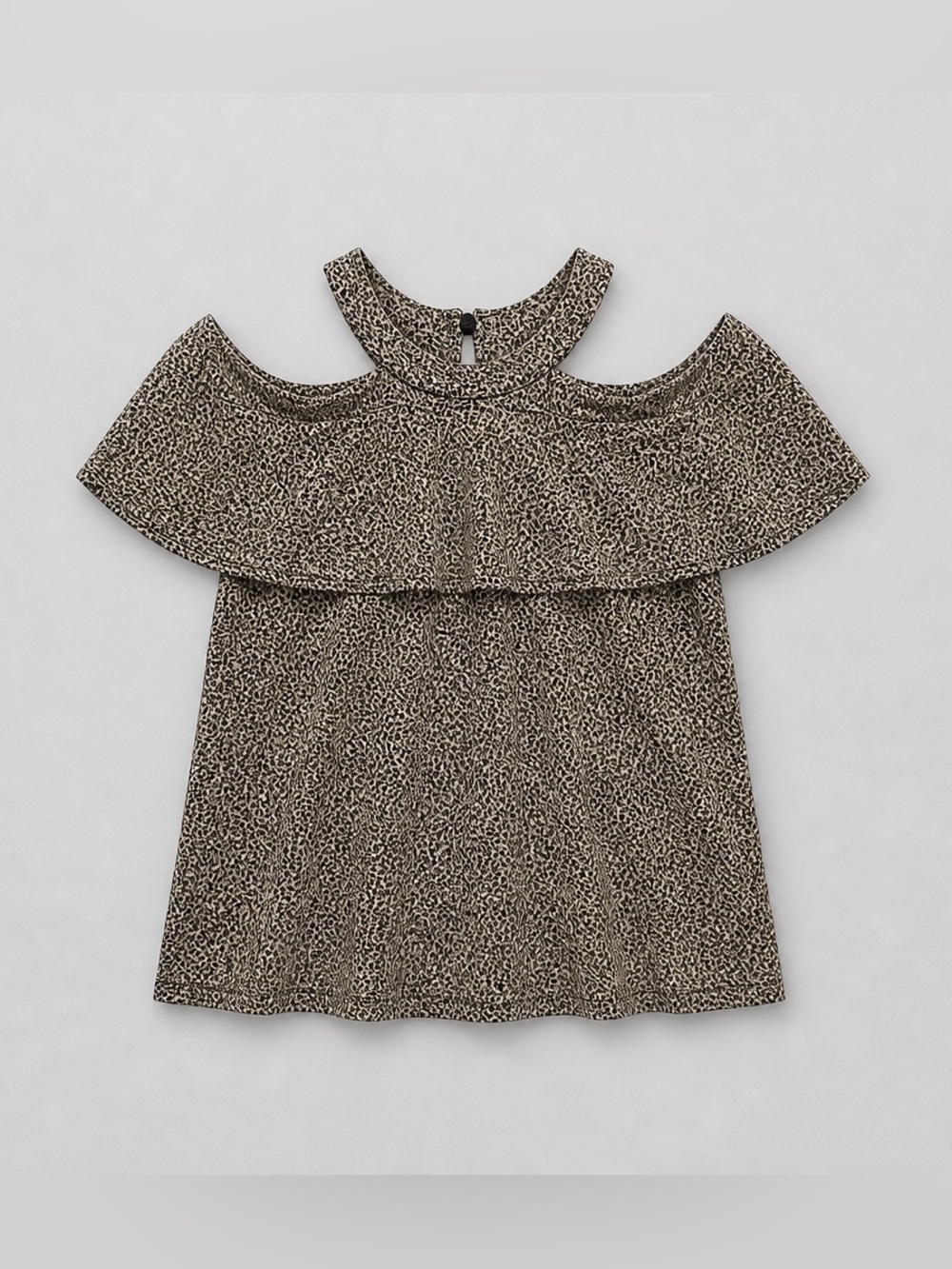 Michael Kors' Cold Shoulder Ruffle Top in Gold Metallic and Black